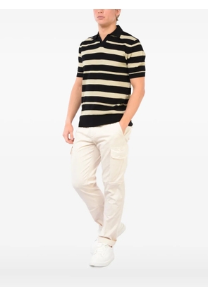 Hosio striped short-sleeve polo shirt - Black