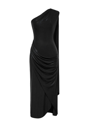 POST MERIDIEM draped one-shoulder midi dress - Black