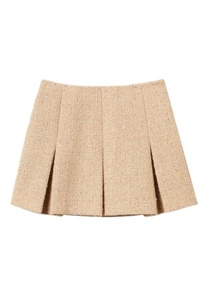TWINSET bouclé pleated mini skirt - Neutrals