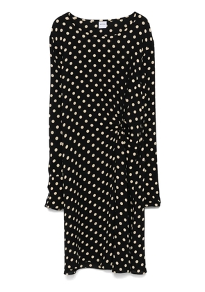 ASPESI polka-dot midi dress - Black