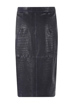 Enes crocodile-effect slit skirt - Grey