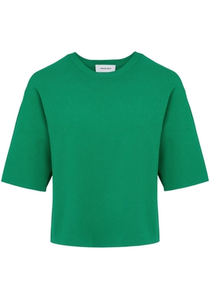 Yves Salomon knitted cropped T-shirt - Green