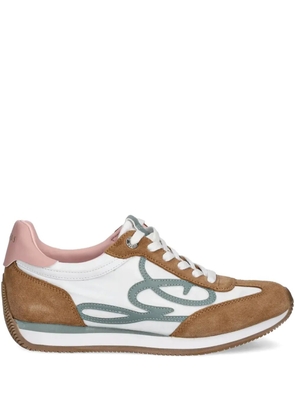 GUESS USA Skroll suede-panelled lace-up sneakers - White