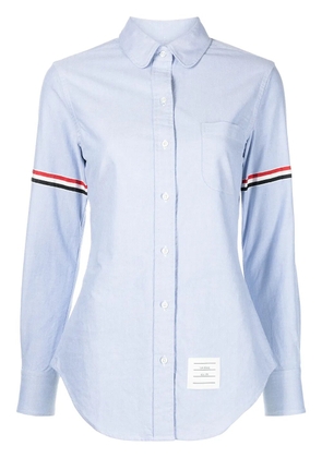 Thom Browne grosgrain armband long-sleeve Oxford shirt - Blue