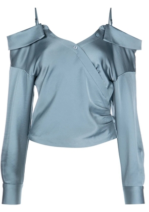 Simkhai off-the-shoulder satin top - Blue