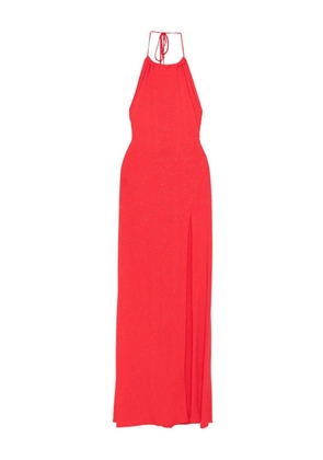 ROSERRY halterneck split maxi dress - Red