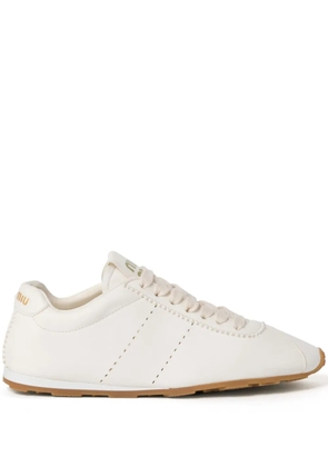 Miu Miu Plume nappa leather sneakers - White