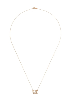 Charlotte Chesnais 18K yellow gold Letter U diamond necklace