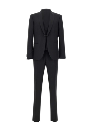 Corneliani satin-trim three-piece suit - Black
