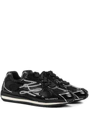 Karl Lagerfeld VELOCETTE patent-leather triangular-sole sneakers - Black