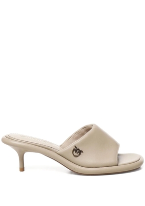 PINKO logo-detail leather sandals - Neutrals