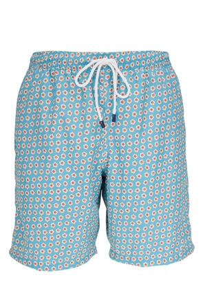 Fedeli floral-print swim shorts - Blue
