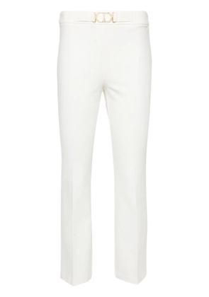 TWINSET logo-plaque straight-leg trousers - White