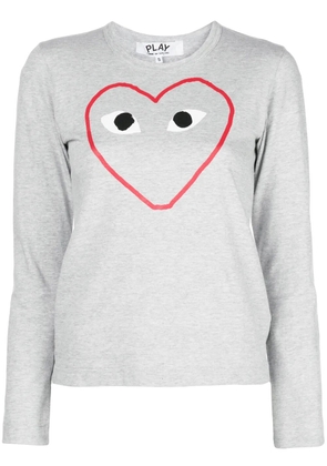 Comme Des Garçons Play printed logo T-shirt - Grey