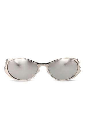 Diesel oval-frame embellished sunglasses - Gold