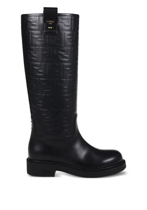 FENDI logo-embossed boots - Black
