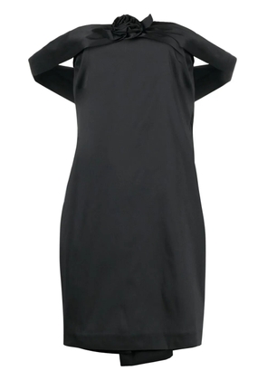 Bernadette floral-appliqué off-shoulder dress - Black