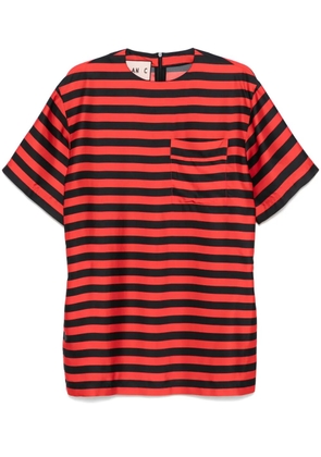 Plan C striped satin mini dress - Red