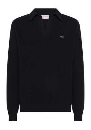 Sun68 V-neck logo sweater - Blue