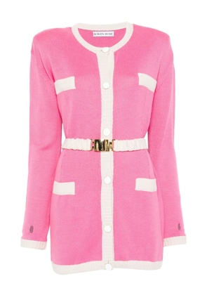 Rowen Rose two-tone belted cardigan - Pink