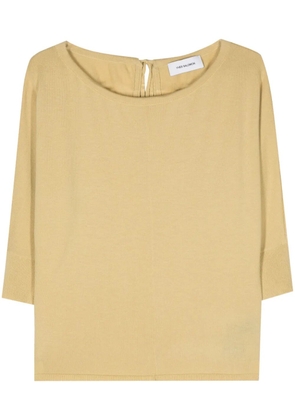 Yves Salomon tie-fastening wool knitted top - Yellow