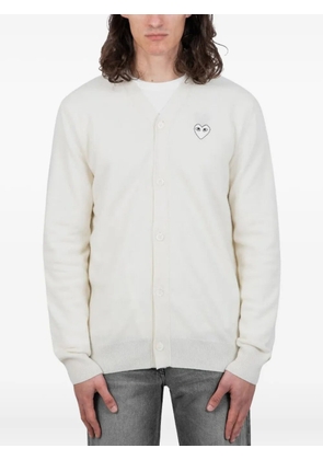 Comme des Garçons Homme heart-patch cardigan - White