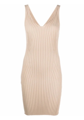Rodebjer ribbed-knit V-neck dress - Neutrals