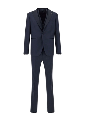 Tagliatore brooch-detail three-piece suit - Blue