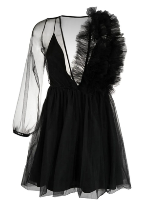 Alchemy x Lia Aram asymmetric mesh minidress - Black