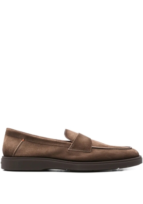 Santoni suede penny loafers - Brown