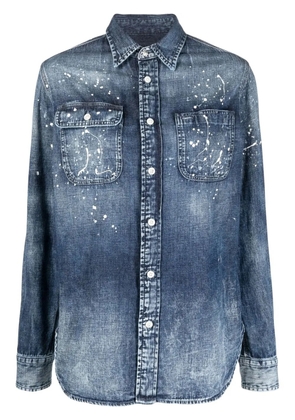 Ralph Lauren Collection paint-splatter denim shirt - Blue