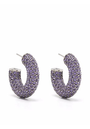 Amina Muaddi Cameron crystal-embellished hoops - Blue