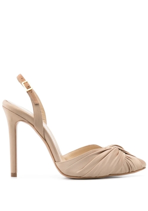 GINISSIMA 105mm satined pumps - Neutrals