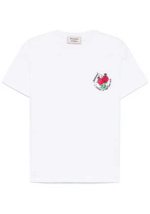 alessandro enriquez slogan-embroidered T-shirt - White