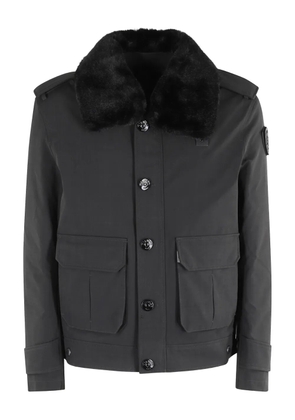 Blauer fur-collar button-fastening jacket - Black