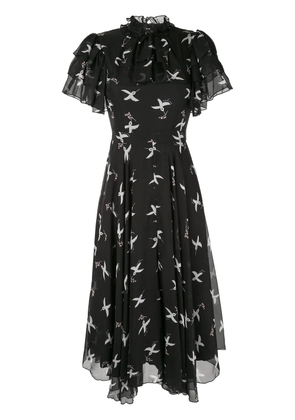Macgraw Flight Bird Print dress - Black