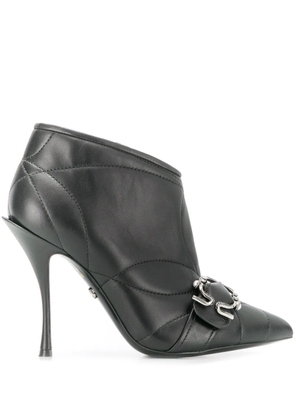 Dolce & Gabbana quilted buckled leather booties - Black