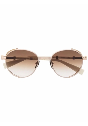 Balmain Eyewear 3d goggle-style sunglasses - Gold