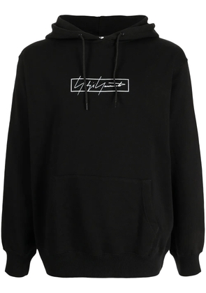 Yohji Yamamoto logo-print hoodie - Black