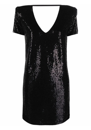 Blanca Vita sequin-embellished V-neck dress - Black