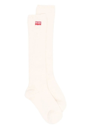 Kenzo logo-patch cotton-blend socks - Neutrals