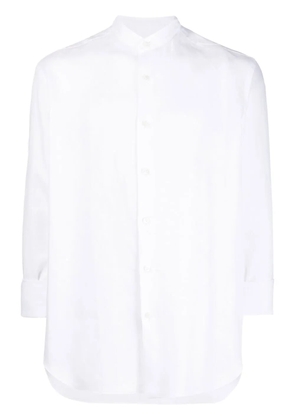 Brioni band collar linen shirt - White