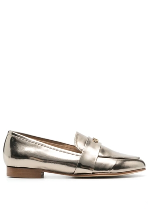 Casadei logo-plaque metallic loafers - Gold