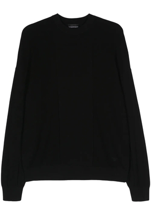 Emporio Armani ribbed cotton jumper - Black