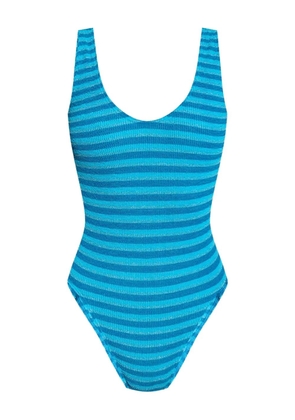 Bond-eye striped ribbed swimsuit - Blue
