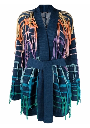 Canessa tassel-detail belted cardigan - Blue