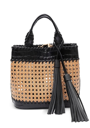 Isla medium woven tassel tote bag - Neutrals