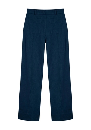 Isolda pocket-detail straight trousers - Blue