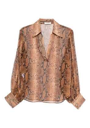 NINA 14.7 snake print ml pitone top - Neutrals