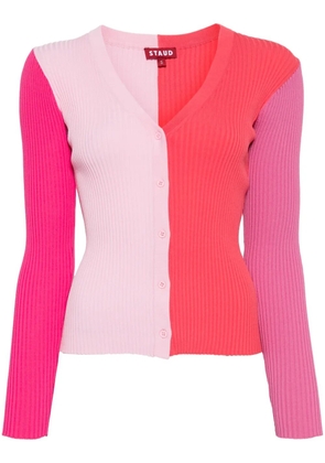 STAUD Cargo ribbed cardigan - Pink